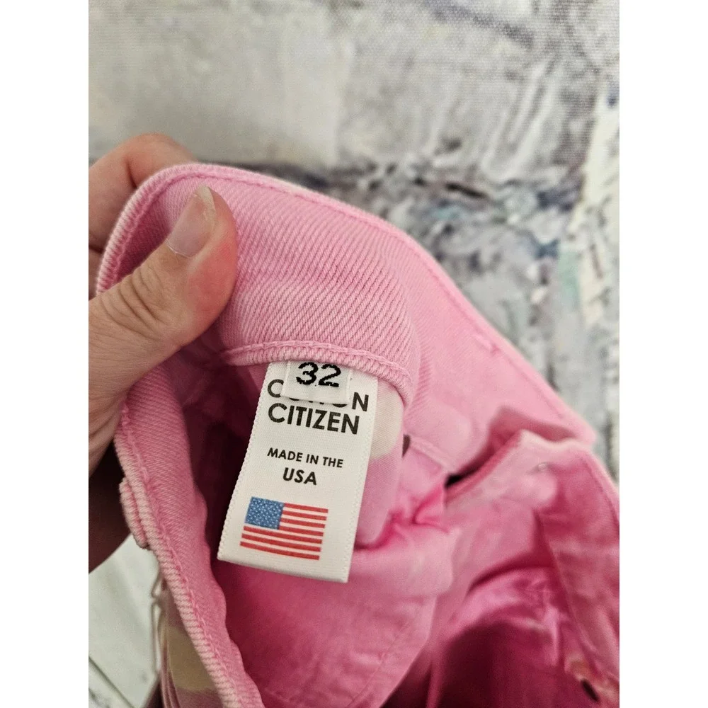 Cotton Citizen Mens Pink Bleach Splatter Slim Jeans Size 32 M909579-LTPNK-32 NEW